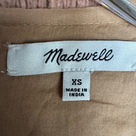 Madewell Dress Puff-Sleeve Tiered Mini XS Boho Cottagecore Minimalist Fall - Picture 7 of 9